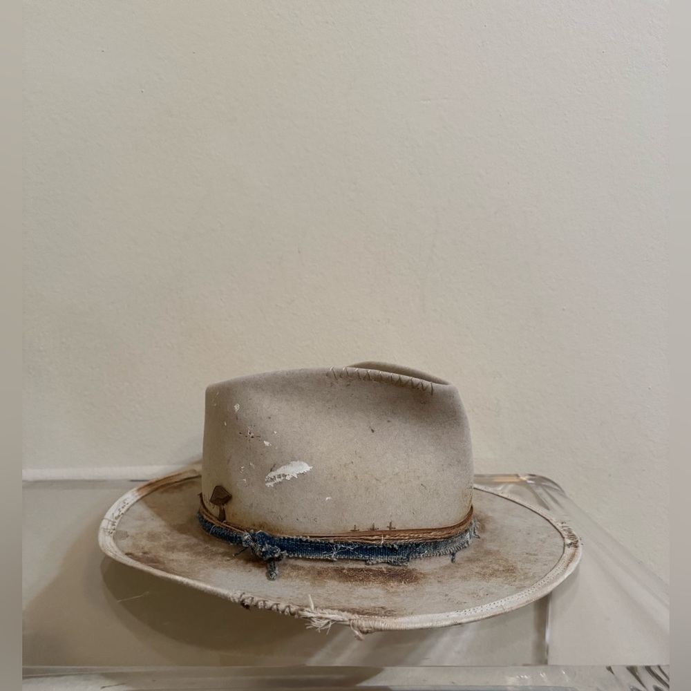 Teressa Foglia Lion Hat Distressed Ranch Beige